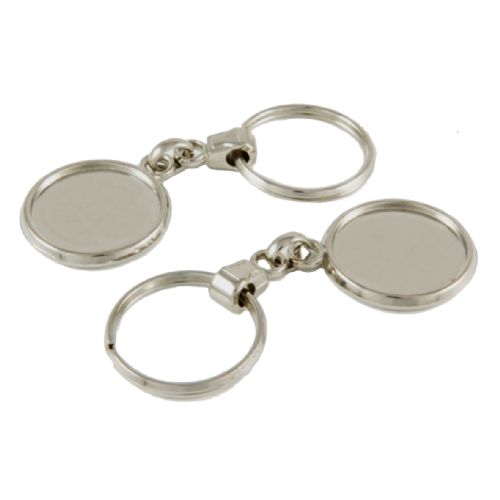 Keyring Blank Pendant 25.4mm and clear domes